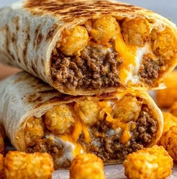 Cheesy potato burritos filled with creamy potatoes and melted cheese.